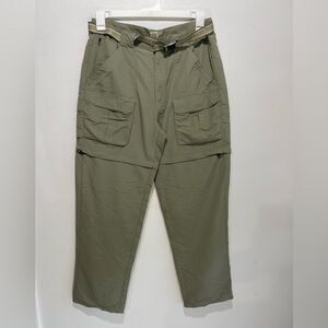L.L Bean pants hiking convertible cargo pockets quick dry green outdoor men’s M